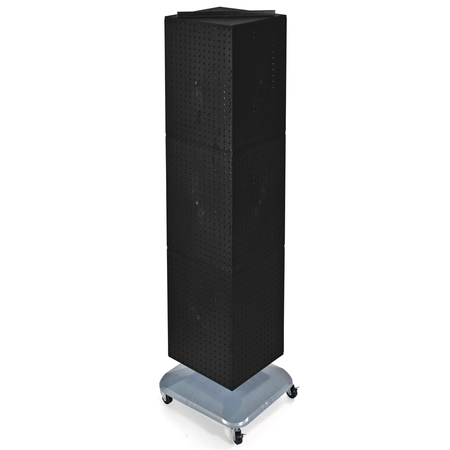 AZAR DISPLAYS Four-Sided Pegboard Tower Revolving Display Panel Size 14"W x 60"H 701465-BLK